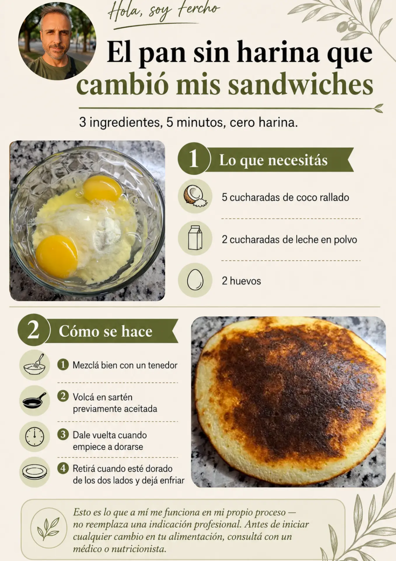 Portada de la receta: El pan sin harina que cambió mis sandwiches